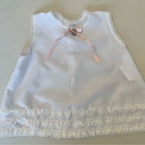 Vintage White Baby Camisole Top with Pink Bow